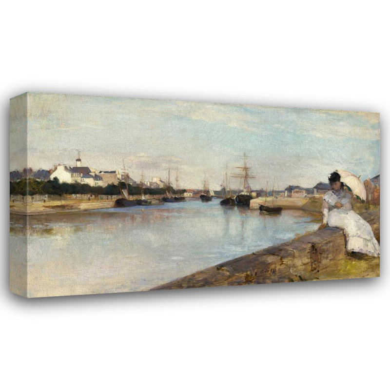 «The Harbor at Lorient» par Berthe Morisot, reproduction d'art sur toile tendue, H 40 po x l 28 po