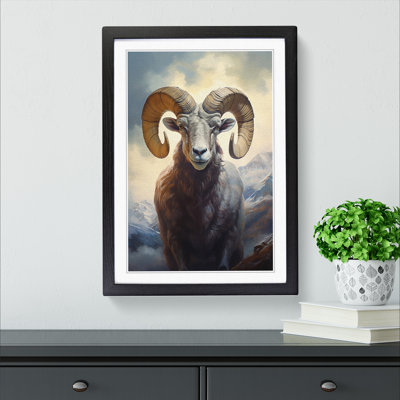 XYZ-FRM-V1223-5404 Ram Sheep Informel No.2 1 Piece Single Picture Frame Wall Art