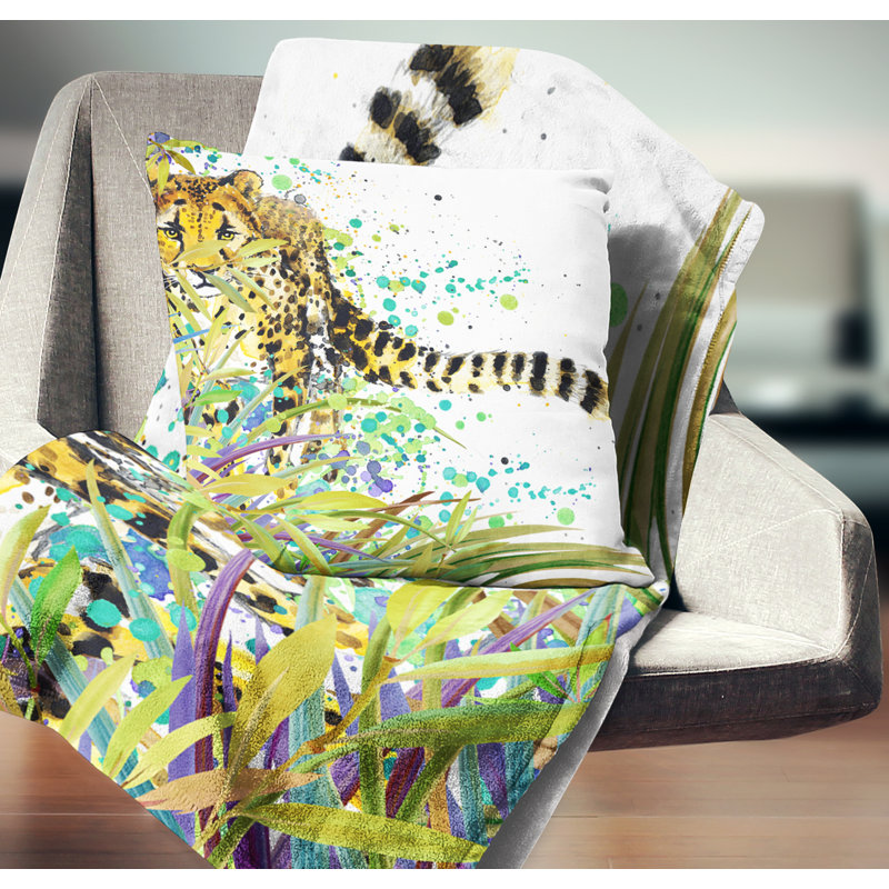 The prédateur - coussin imprimé animal, 18 po x 18 po, Coussin décoratif