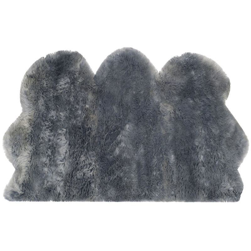 Solid Colour Sheepskin Area Rug, Rectangle 109 x 180cm