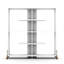 Bibliothèque de bureau industrielle Furnish Home Store - 6 tablettes, noyer / blanc, structure en bois massif, grande tablette de rangement pour livres, espaces modernes et de vie