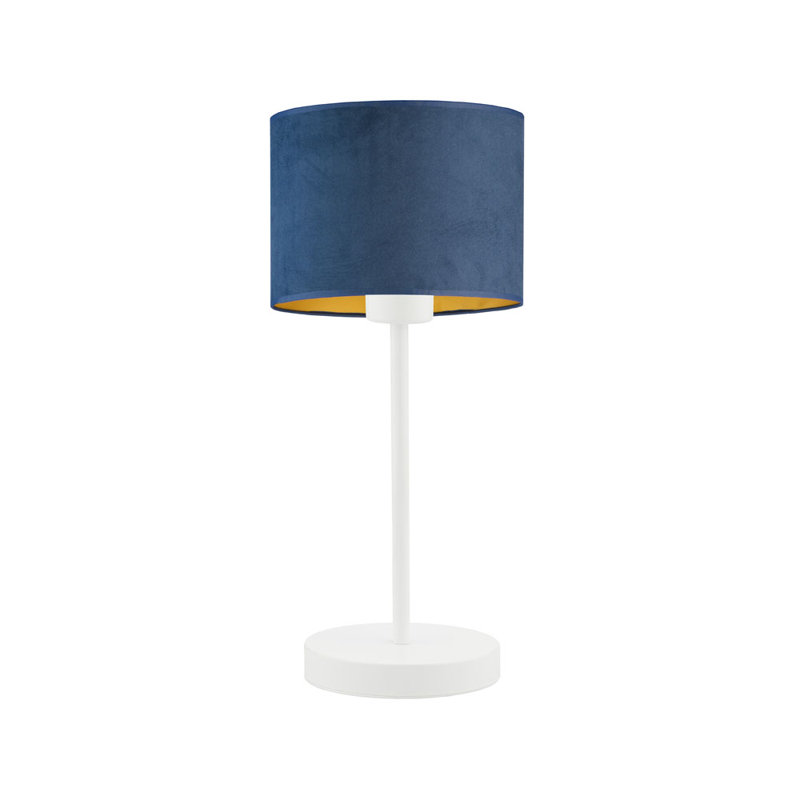 Letina Metal Desk Lamp, White, Navy/Gold