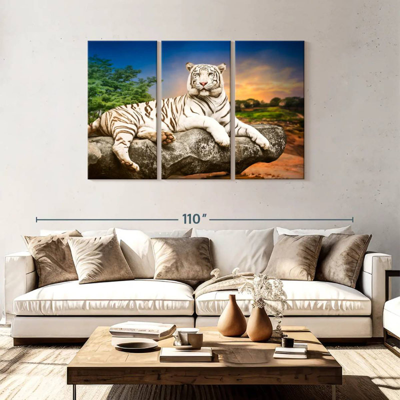 Brampt White Bengal Tiger, 48" H x 74" W