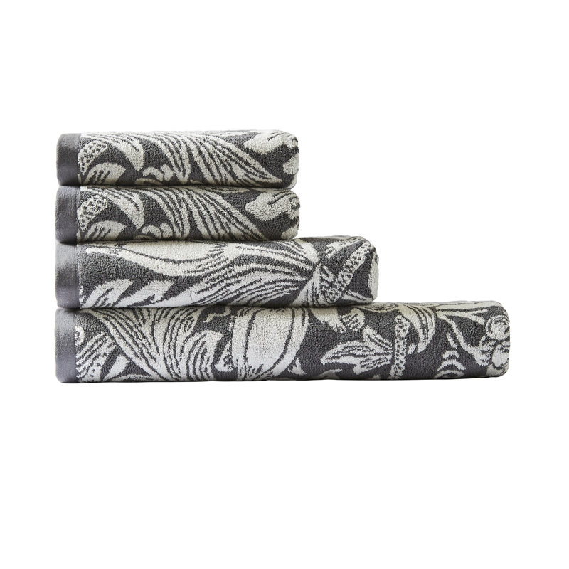 100% Cotton, Bath Sheet - 2 Pack, Grey Floral