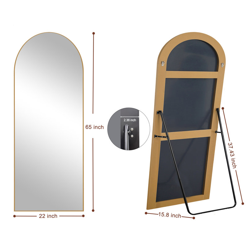 Miroir de plancher Leeron, 64,2 po x 21,3 po, Or