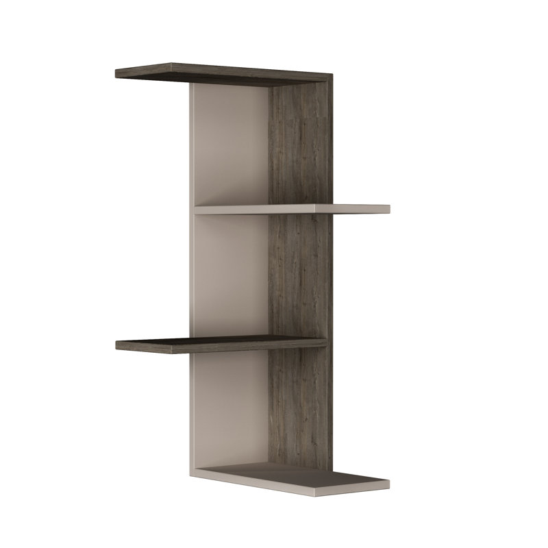 3 Piece Floating Shelf, Light Mocha/Dark Coffee