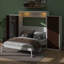 Lit armoire Murphy avec éclairage à DEL, bureau, garde-robe et tiroirs de rangement-678944203