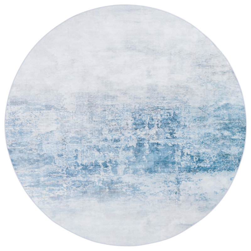 Bennita 833 Area Rug In Gray/ Blue, Round 6'