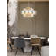 Lustre 12 lumières à 3 niveaux avec intérieur en feuille d'or Lillard