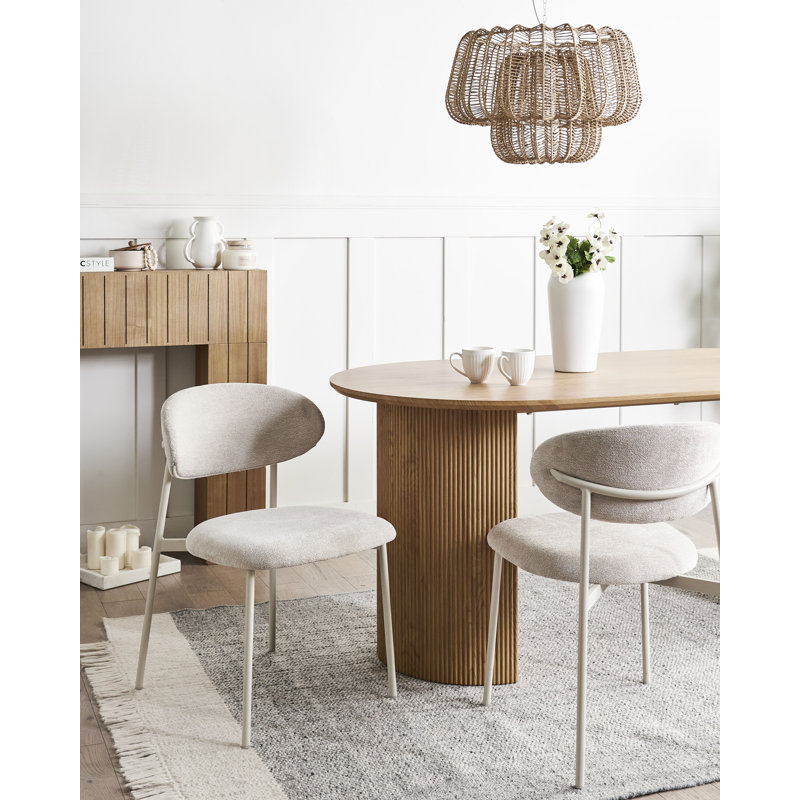 COWLEY 46cm H Polyester Upholstered Metal Low Back Side Chair in Beige