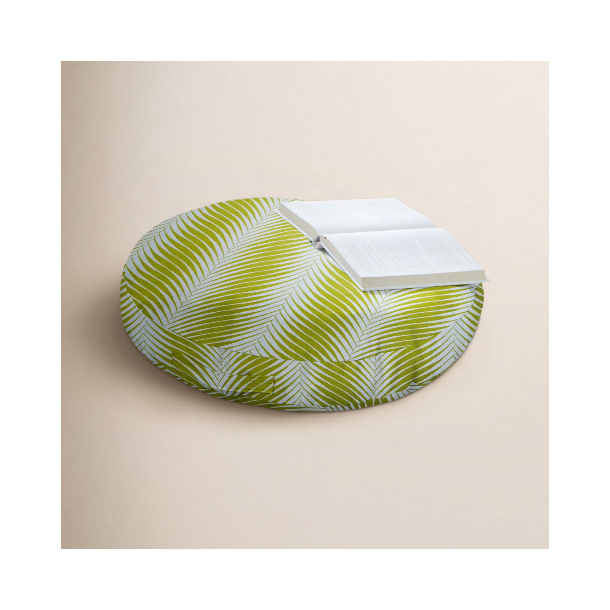 Antonie Sunbrella® Floor Circular Indoor/Outdoor Pillow Cover & Insert, Green