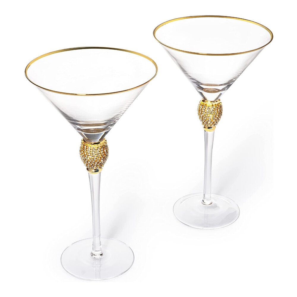 Stainless Steel Martini Glass, Set of 2 Marble