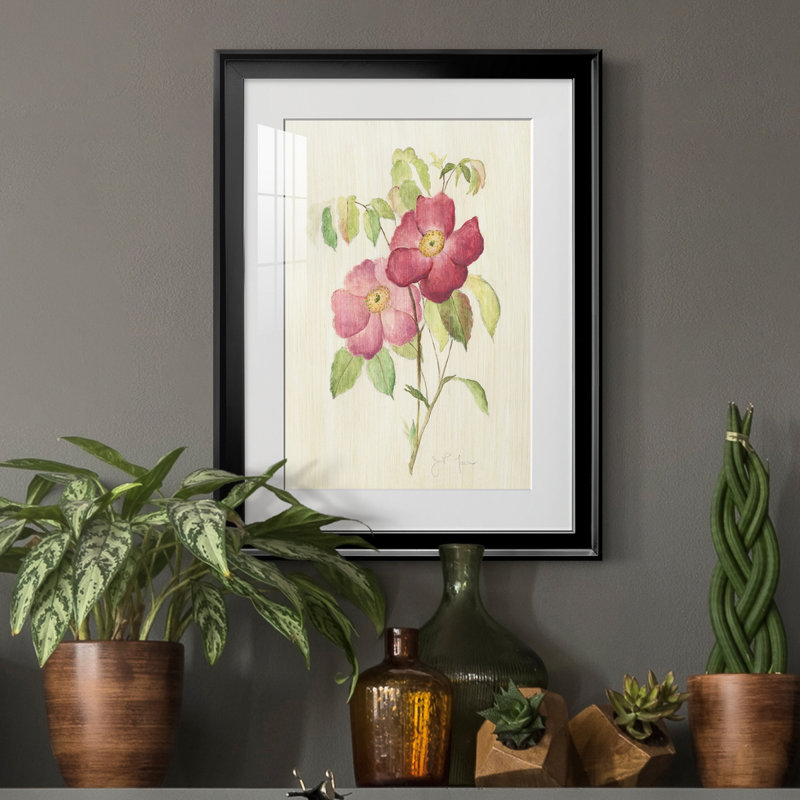 Dusty Rose II - peinture encadrée, Noir, H 22,5 po x l 30,5 po x P 1,5 po