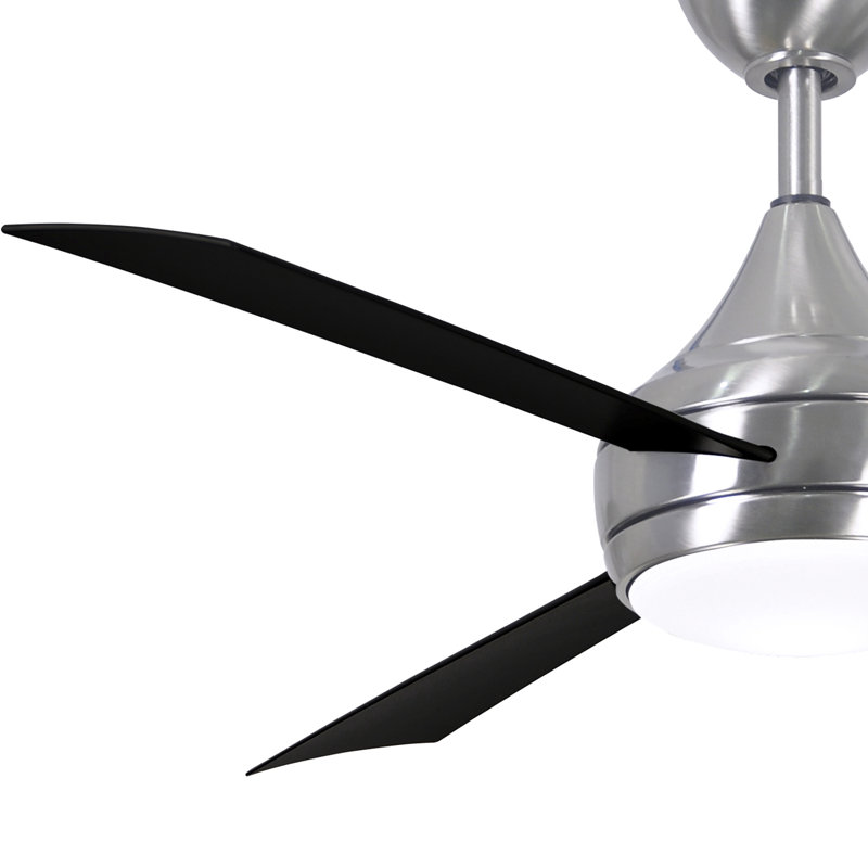 Donaire 52'' Ceiling Fan with LED Lights, Brushed Stainless, Matte Black