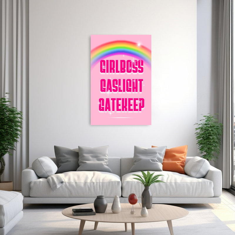 «Girlboss Gaslight Gatelight Modern Vibrant Abstract Landscape Nature», reproduction d'art, 60" H x 40" W