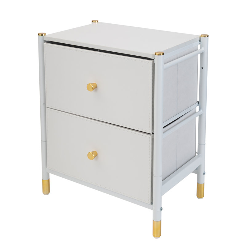 Table de chevet en acier inoxydable , Blanc