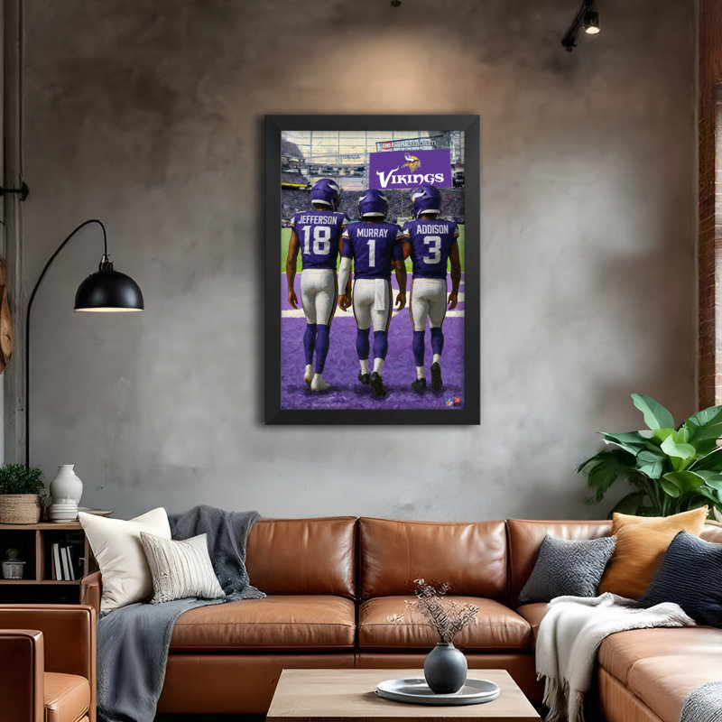 Impression encadrée à 3 joueurs 14 po x 20 po, NFL Minnesota Vikings
