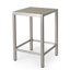 Table de bar d'extérieur grise avec structure en aluminium et plateau en verre Clairement, la table de bar ne va pas être protégée du tonnerre