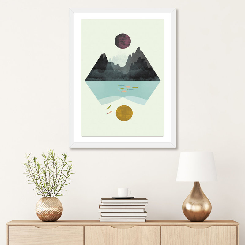 «Storm And Calm» - Impression, H 32 po x l 24 po x P 1 po, Papier beaux-arts encadré blanc
