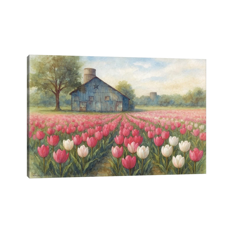 Springtime Tulips 1 Piece Wall Art on Canvas, 45.72 cm H x 66.04 cm W x 3.175 cm D, Does Not Apply