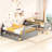 Gray Twinfull Bunk Bed With Staircase. Solid Pine Build. Increase Space Value. Versatile For Different Decor. Safe . No Spring Box . Strong Wood Structure. Optimization. Sleeping Option. .