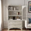 Armoire de rangement vitrée avec 2 tiroirs et tablettes réglables-694500606