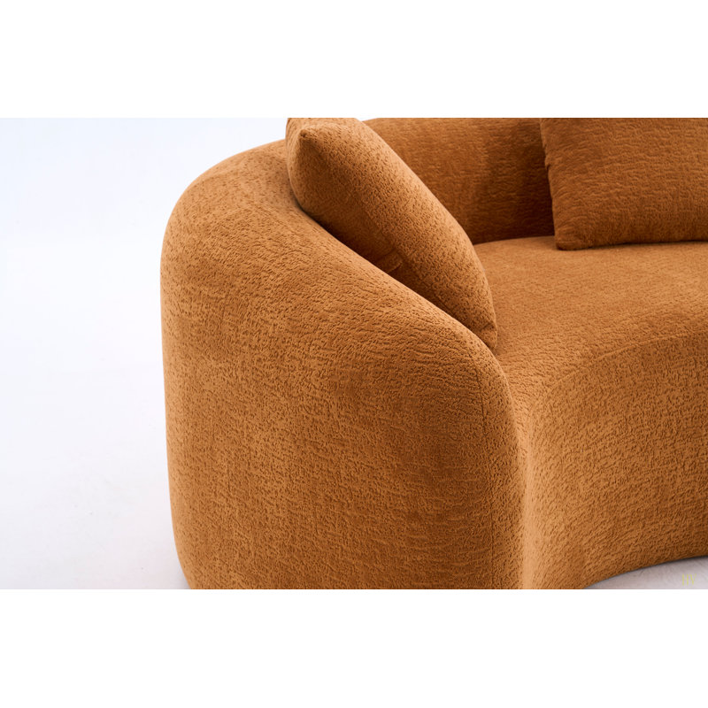 Canapé modulaire en chenille Boneless S, Chenille orange