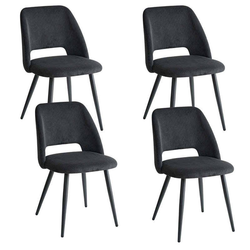 43.5cm H Upholstered Metal Parsons Chair, Black