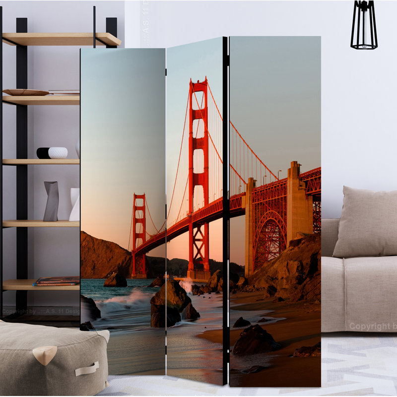 Ashmont 172cm H Folding Room Divider, 3