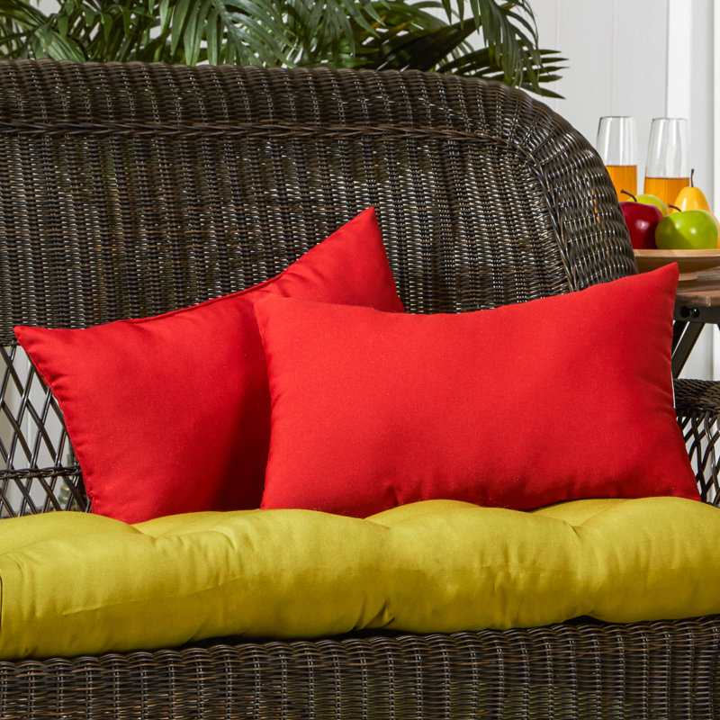 Henrich Indoor/Outdoor Striped Lumbar Pillow, Salsa