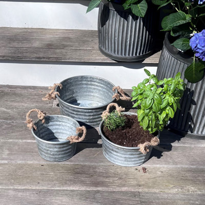 Jardinières galvanisées 3 pièces Sorensen
