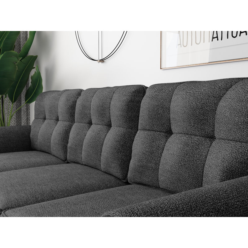 Canapé à accoudoirs arrondis 78 po, Polyester gris