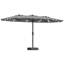 Parasol de patio rectangulaire de 15 pi avec lumières solaires et base inclus - Grand parasol de patio-1187324854
