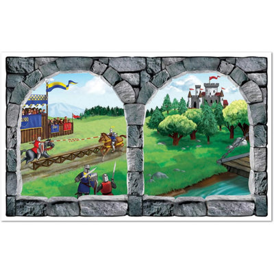 The Holiday Aisle® Halloween Party Accessory Decoration Castle Window Insta-View 38in x 62in (1/pkg) Pkg/1