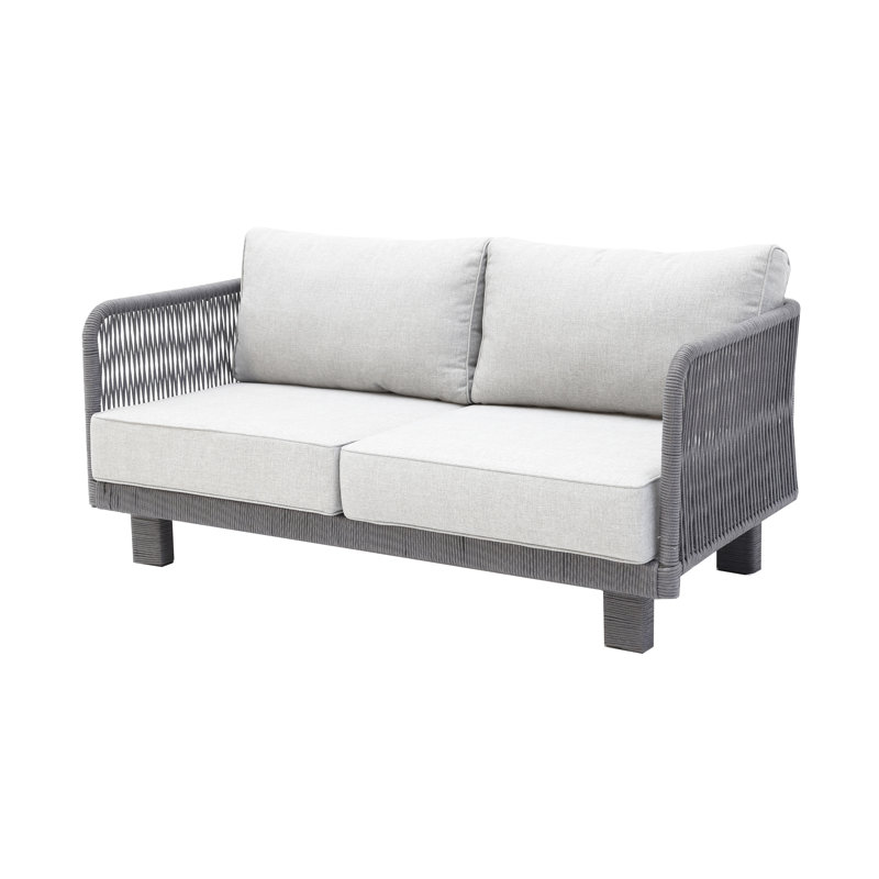 Sommers 57.4'' Wide Wicker Loveseat with Cushions