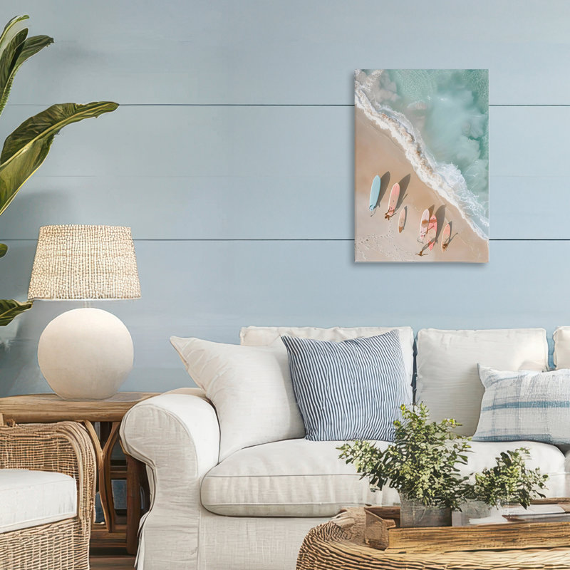 Planches pastel sur toile de rivage, design par LSR Design Studio, H 24 po x l 16 po