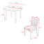 Ensemble de salle à manger 5 pièces à abattants avec table pliante en bois et 4 chaises rembourrées à dossier en lattes-1774006602