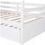 Lit double en bois avec tiroir double (blanc)
