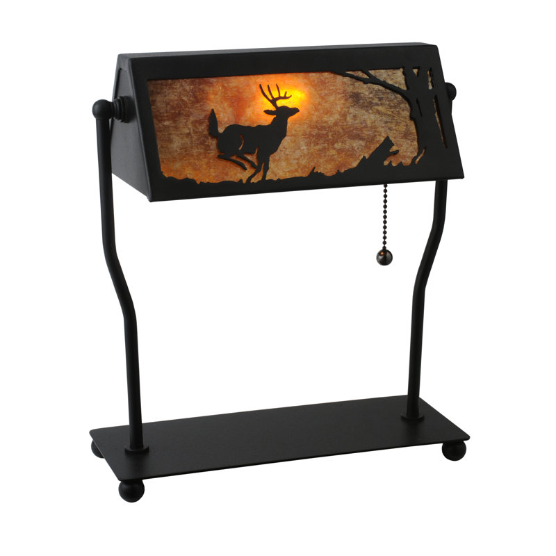 12.5"H Deer on the Loose Banker's Lamp