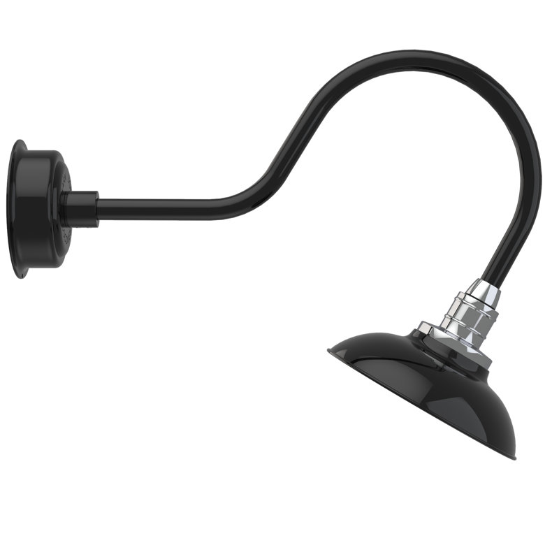 Luminaire de grange d’extérieur à del Ludwicka, H 8po x l 10 po x P 12 po, Noir