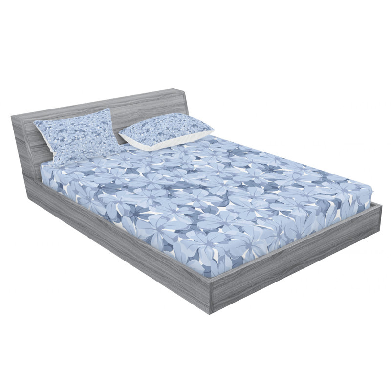 Microfiber Floral Sheet Set, Full Sheet Set with Fitted Sheet
