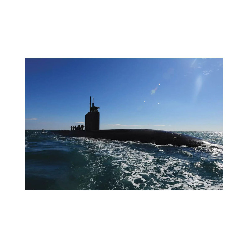 Attack Submarine USS Scranton Pulls Into Augusta Bay by Stocktrek Images - Wrapped Canvas Print, 30.48 cm H x 45.72 cm W