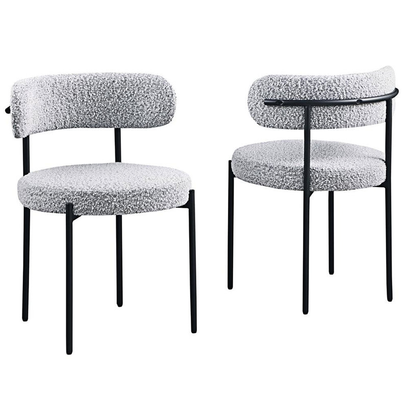 Chaise de salle à manger rembourrée (ensemble de 2), Gris