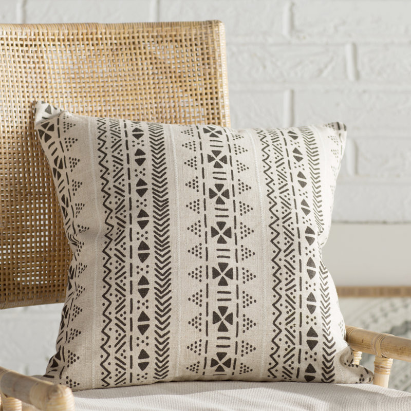 Mud Cloth Linen Throw Pillow