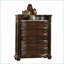 Ensemble de chambre à coucher très grand lit 5 pièces en bois d'acacia massif brun noyer foncé avec tête de lit capitonnée en marbre | Bois | Lits standard