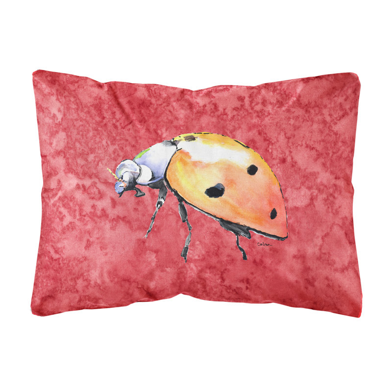 Housse et insert de coussin d'extérieur Lady Bug, H 12 po x l 16 po x P 4,5 po, Rectangulaire