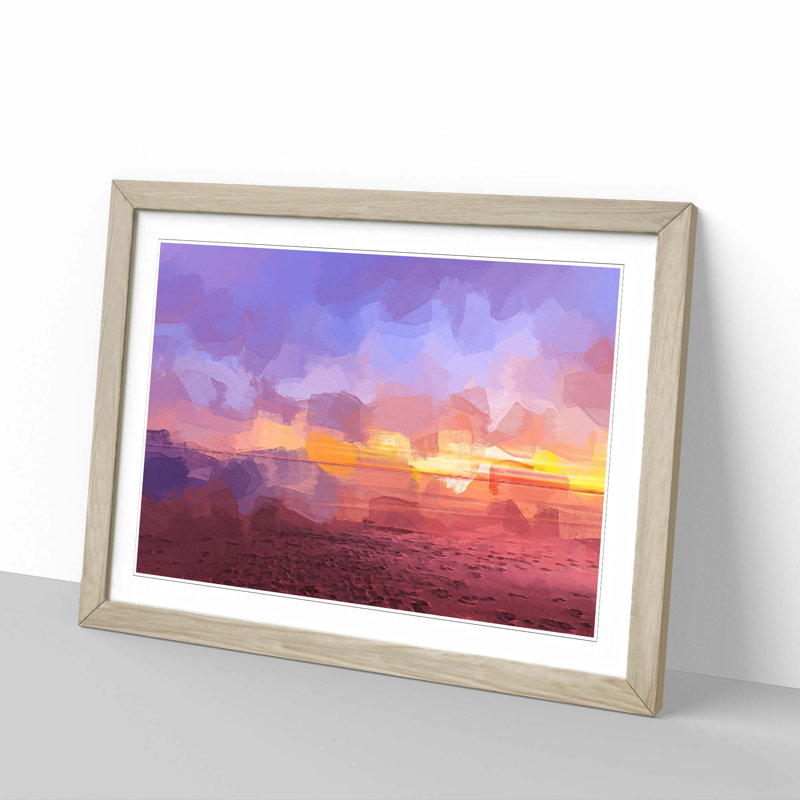 Sydney Beach in Abstract - Framed Print, 36cm H x 48cm W x 2cm D, Oak Framed