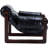 Mid-Century Modern Accent Chair, Oil-Waxed Faux Leather Reading Armchair with Solid Wood Frame, Ergonomic Lounge Seating for Living Room, Office & Studio-1080790569