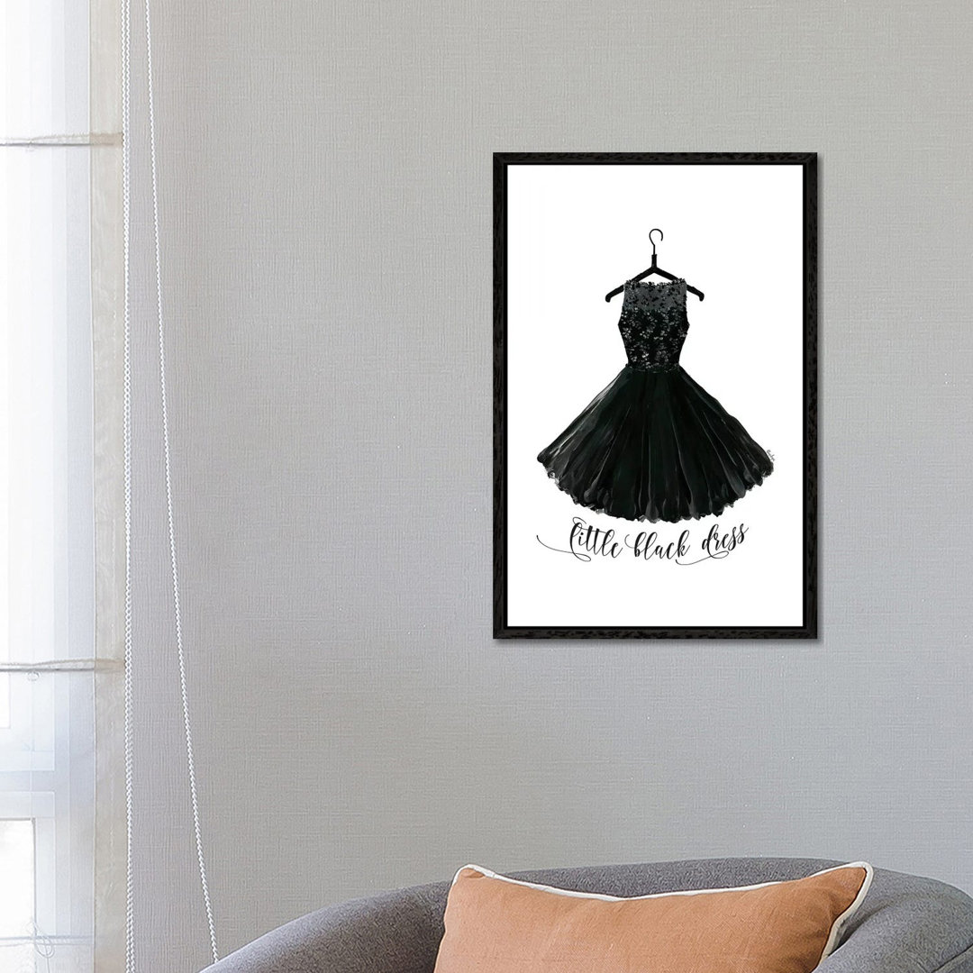 Kleines Schwarzes Kleid in Bügel von Blursbyai - Galerie-verpackte Leinwand Giclée auf Leinwand