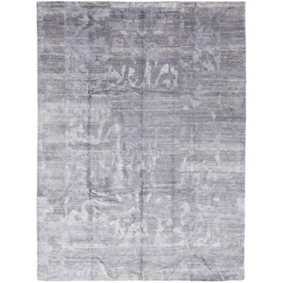 Tapis de zone en laine 9 pi x 12 pi à main one-of-kind noué la colombe Denson